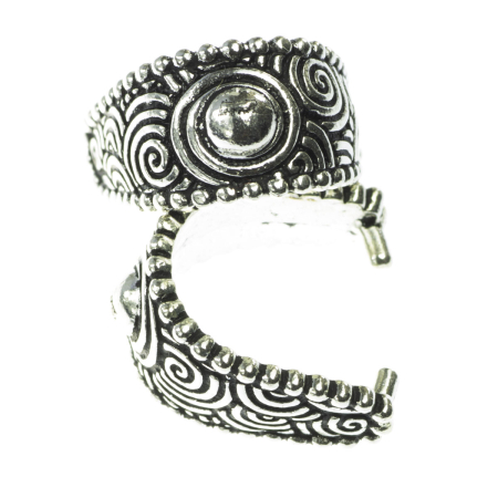 Accesorii metalice - Agatatoare pandantiv texturata, aliaj placat argint antichizat, 20x9 mm