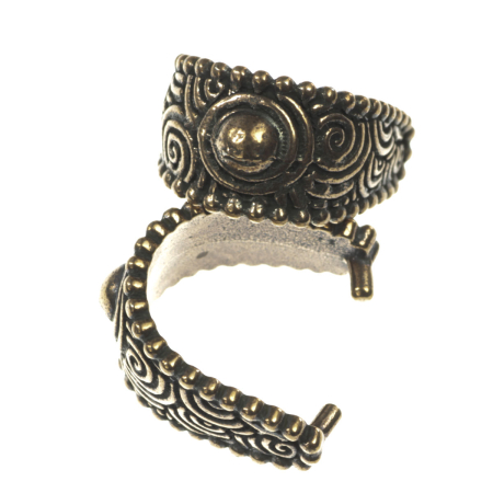 Accesorii metalice - Agatatoare pandantiv texturata, aliaj placat cupru antichizat, 20x9 mm