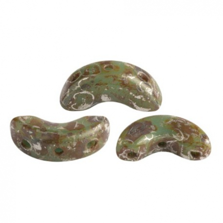 Margele Par Puca - Margele Arcos Par Puca 5 X 10 mm Opaque Green Turquoise New Picasso