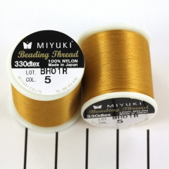 Ata si fire pentru cusut si tesut margele - Ata Miyuki 50 meter - champagne gold DR-MI-20