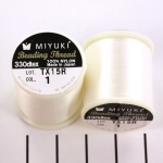 Ata si fire pentru cusut si tesut margele - Ata Miyuki  330 dtex 50 m culoarea 2  white
