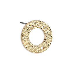 Accesorii metalice - Baza cercei 16 mm zamac placat cu aur 24k cu pinul din titaniu