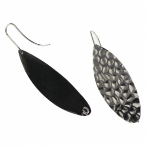 Accesorii metale comune - Baza cercei alama placata argintiu 6 cm lungime