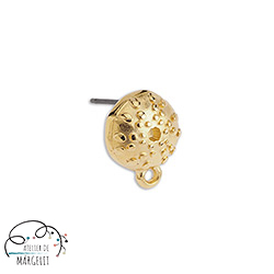 Accesorii metale comune - Baza cercei arici de mare din zamac placat cu aur 24k