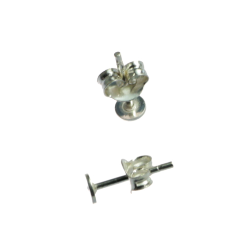 Tortite, baze cercei argint - Baza cercei cu pin cu fluturas, argint 925, diametrul 4 mm