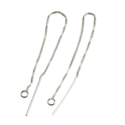 Accesorii argint - Baza cercei lant cubic si anou, argint 925, lungime 10 cm, grosime 0.5 mm