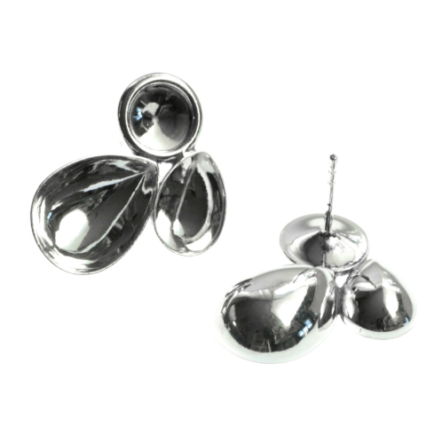Tortite si baze cercei - Baza cercei pentru cristale, argint 925, lungime 22 mm, latime 17 mm