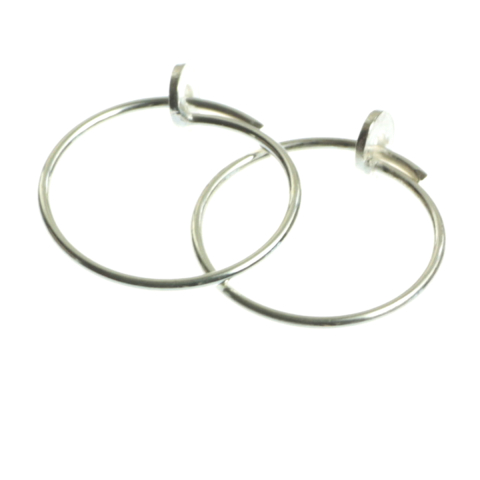 Tortite si baze cercei - Baza cercei rotunzi, argint 925, diametrul 14 mm