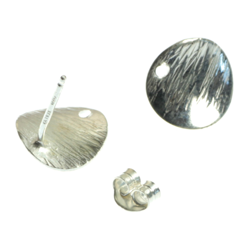 Tortite si baze cercei - Baza cercei rotunzi cu pin, argint 925, diametrul 12 mm