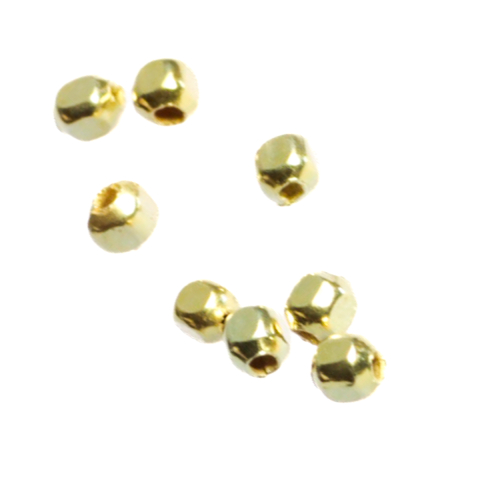Bile si crimpi - Bile cubulete, argint 925 placat cu aur, diametrul 2 mm