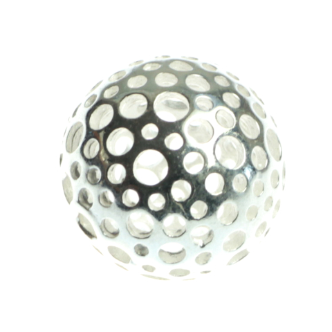 Bile si crimpi - Bile decorative perforate, argint 925, diametrul 15 mm