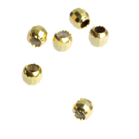 Bile si crimpi - Bile fatetate, argint 925 placat cu aur, diametrul 2.5 mm