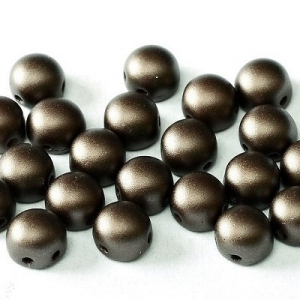 Margele Cehia - Cabochon 6 mm Pastel Dark Brown 2hole