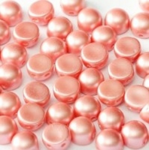 Margele Cehia - Cabochon 6 mm Pastel Lt. Coral 2Hole