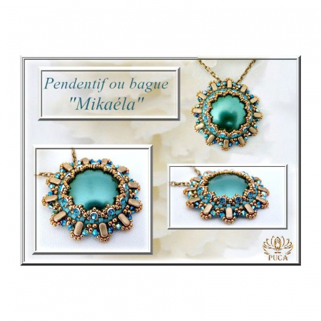 Margele Cabochons 14 mm Metalic mat blue spotted [2]
