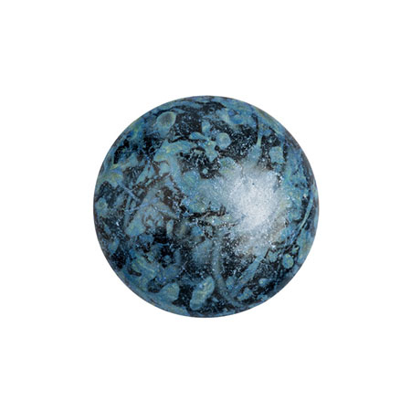 Margele Par Puca - Margele Cabochons 14 mm Metalic mat blue spotted