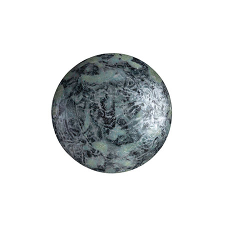 Margele Cabochons 14 mm Metalic mat old silver spotted