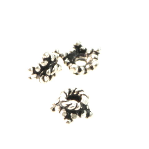 Capacele distantiere margele tuburi - Capacele, argint 925 antichizat, diametrul 3 mm