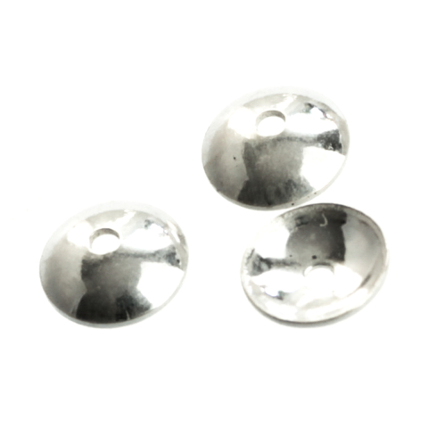 Capacele distantiere margele tuburi - Capacele, argint 925, grosime 1 mm, diametrul 6 mm