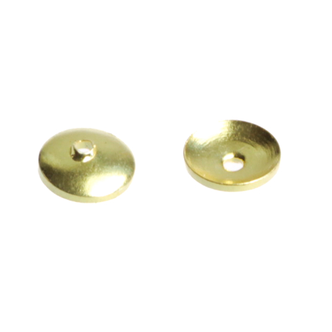 Capacele distantiere margele tuburi - Capacele, argint 925 placat cu aur, diametrul 6 mm