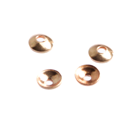 Capacele distantiere margele tuburi - Capacele, argint 925 placat cu aur roz, grosime 0.5 mm, diametrul 3 mm