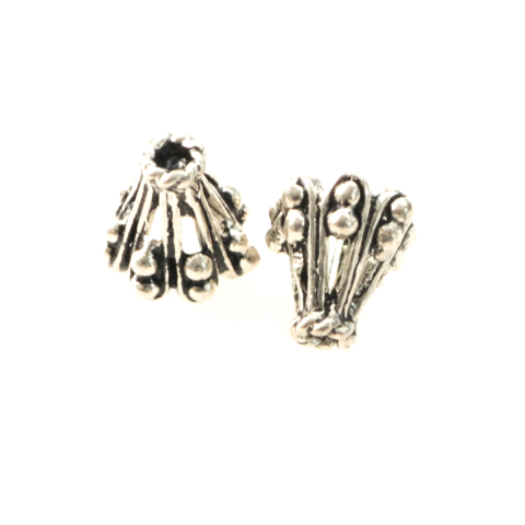Capacele distantiere margele tuburi - Capacele filigram, argint 925 antichizat, inaltime 7 mm, diametrul 7 mm