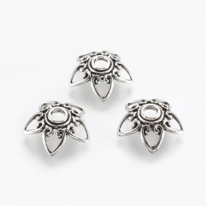 Capacele floare cu 5 petale placat auriu roz dimensiunea 12x2mm [1]