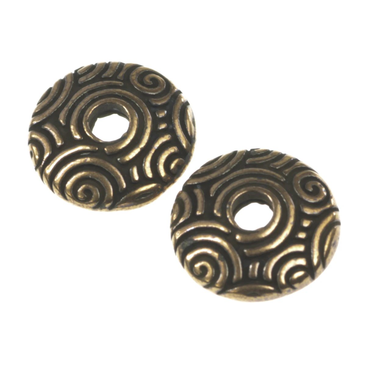 Capacele - Capacele texturate, aliaj placat cupru antichizat, D 11 mm, gros. 1.2 mm, orif. 2 mm