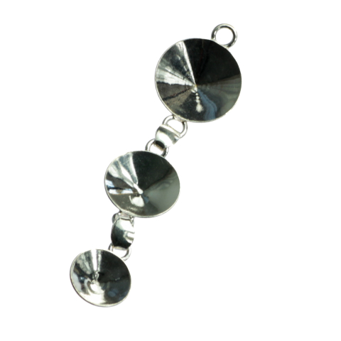 Monturi din argint pentru cristale si perle - Baza montura cristale, argint 925, lungime 55 mm