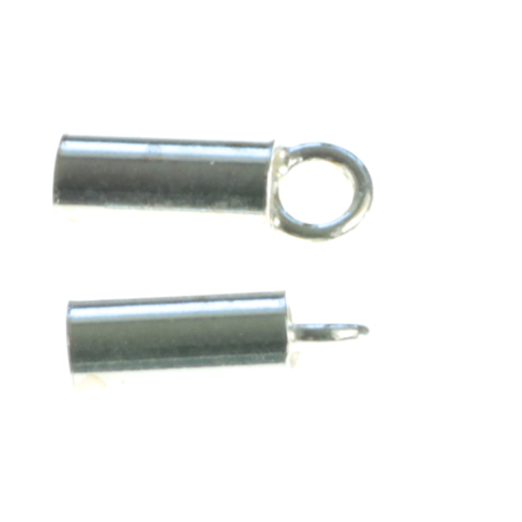Accesorii argint - Capat lant, cilindric, argint 925, lungime 8 mm, diametrul ext.3mm