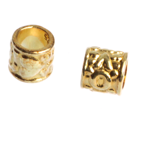Inchizatori si terminatii lant - Capat lant, cilindric, argint 925 placat cu aur, lungime 6 mm, diametrul 6 mm