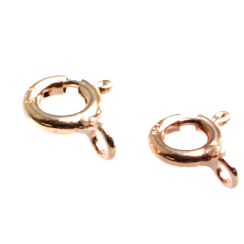 Inchizatori si terminatii lant - Inchizatoare rotunda cu arc, argint 925 placat cu aur roz, grosime 1.5 mm, diametrul 6 mm