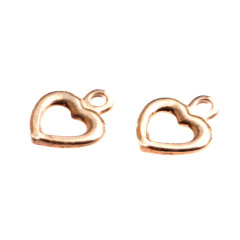 Charmuri - Charm inimioara, argint 925 placat cu aur roz, grosime 1 mm, diametrul 7 mm