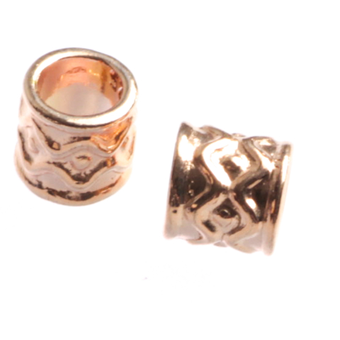 Inchizatori si terminatii lant - Distantiere, argint 925 placat cu aur roz, lungime 6 mm, diametrul 6 mm