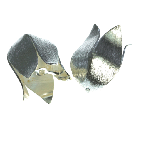 Inchizatori si terminatii lant - Capat lant lalea texturata, argint 925, lungime 20 mm, grosime 0.8 mm, diametrul 15 mm