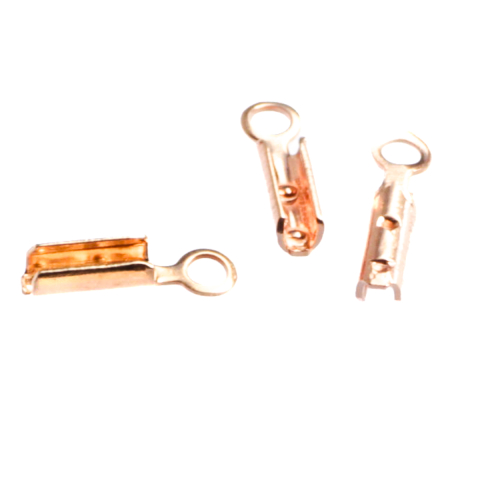 Inchizatori si terminatii lant - Capat sir cu gherute, argint 925 placat cu aur roz, lungime 10 mm, latime 2 mm