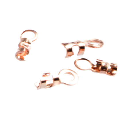Inchizatori si terminatii lant - Capat sir cu gherute, argint 925 placat cu aur roz, lungime 6.5 mm