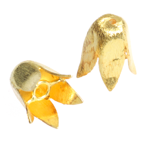 Inchizatori si terminatii lant - Capat sir lalea, argint 925 placat cu aur, lungime 15 mm, grosime 0.5 mm, diametrul 10 mm