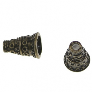 Accesorii metale comune - Capat sirargint conic bronz antichizat