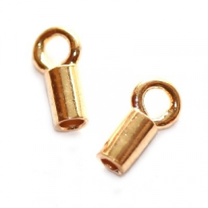 Accesorii metale comune - Capat snur cilindric auriu 2