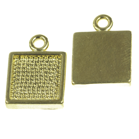 Accesorii metalice - Charm, aliaj placat cu aur, 10x10 mm