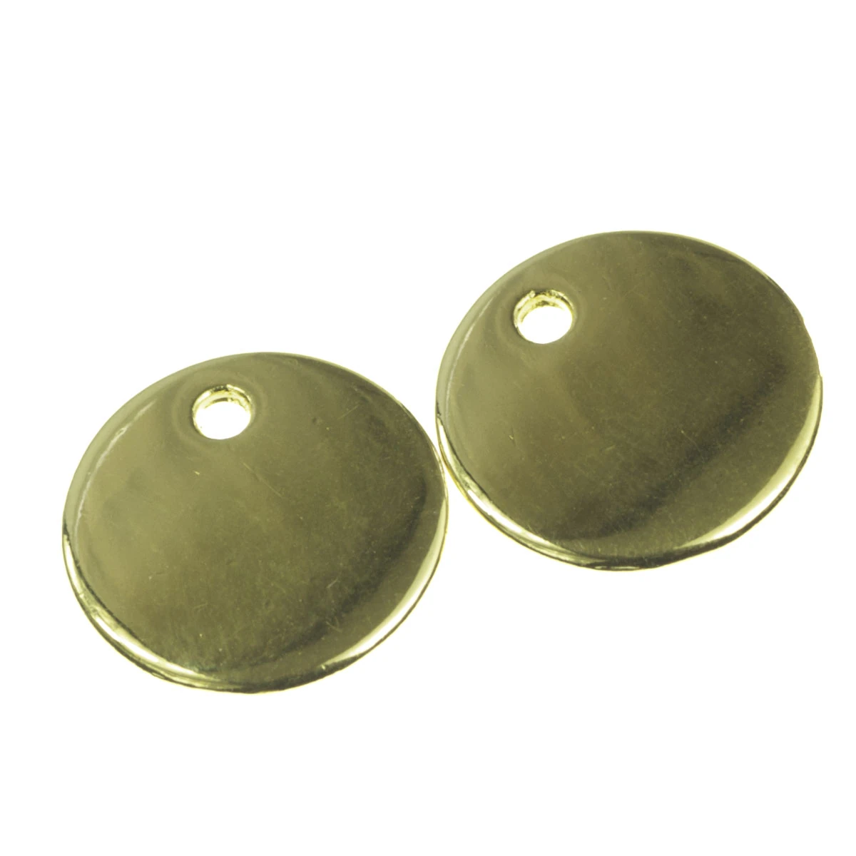 Charm-uri - Charm banut, zamac placat cu aur, D 12 mm, gros. 1.5 mm (cod 1031141003)