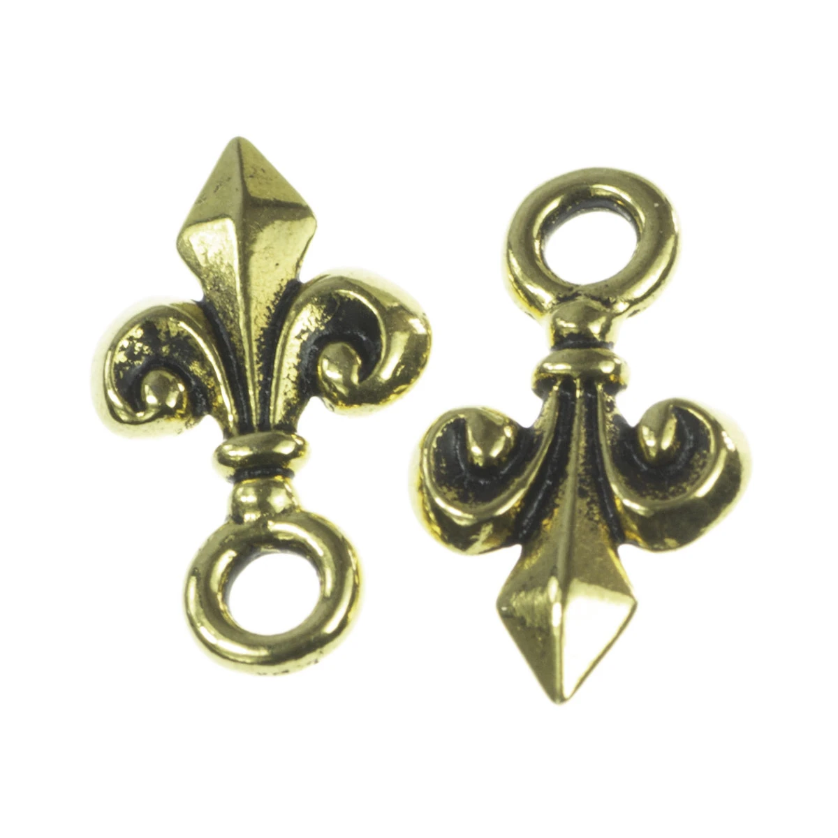 Charm-uri - Charm crin, aliaj placat cu aur antichizat, 15x9 mm, gros. 2 mm