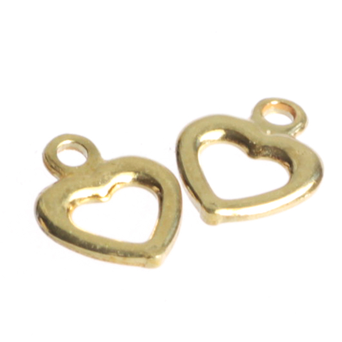 Charmuri - Charm inimioara, argint 925 placat cu aur, grosime 1 mm, diametrul 7.5 mm