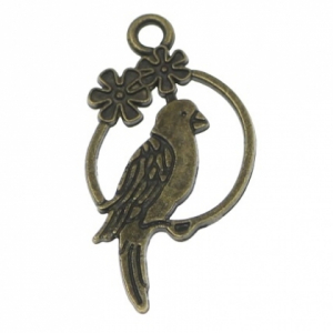 Accesorii metale comune - Charm papargintal in cerc