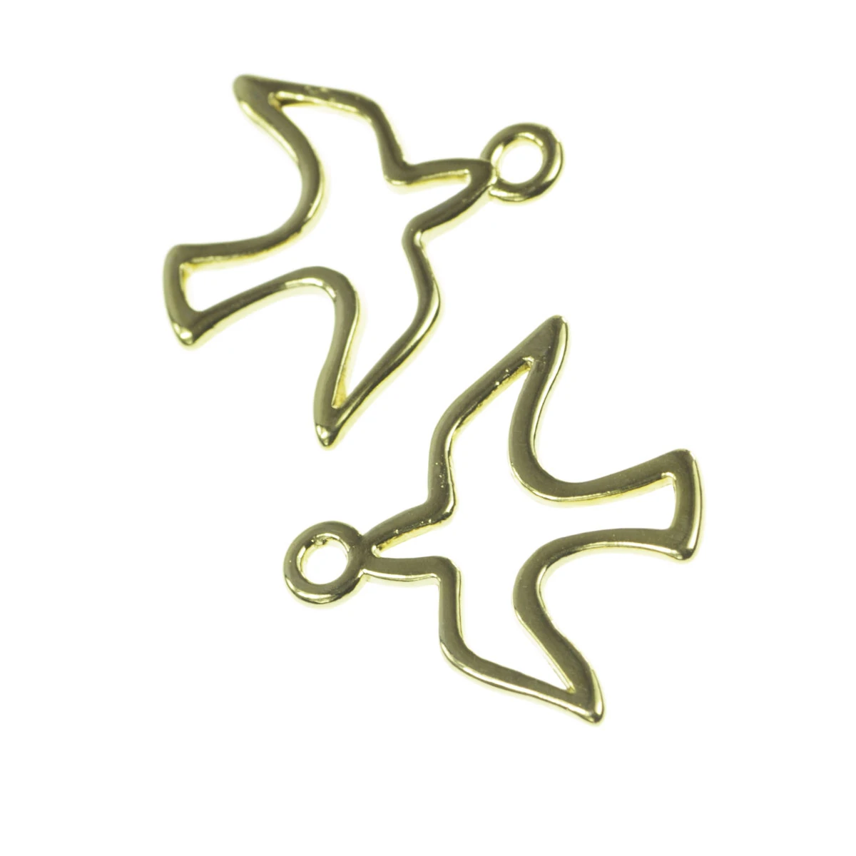 Charm-uri - Charm pescarus, zamac placat cu aur, 18x18 mm, gros. 1 mm