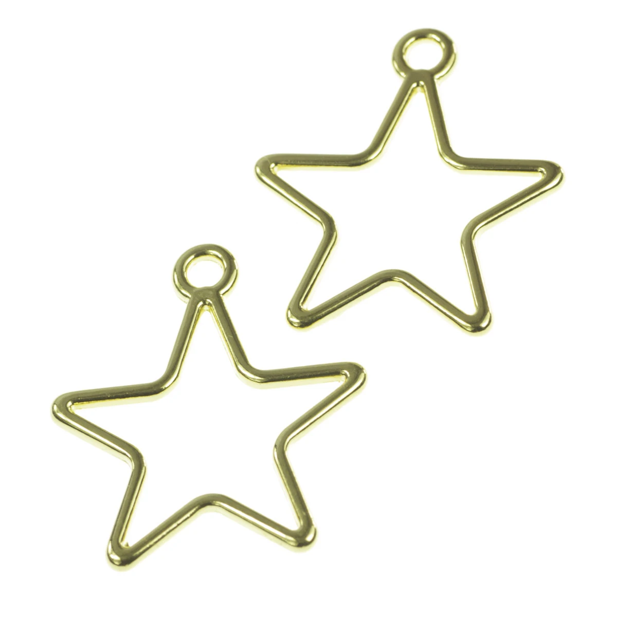 Charm-uri - Charm stea, zamac placat cu aur, 23x21 mm, gros. 1.5 mm