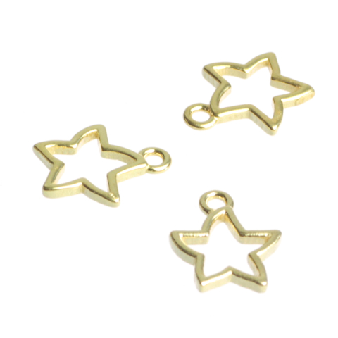 Charmuri - Charm steluta, argint 925 placat cu aur, diametrul 9.5 mm