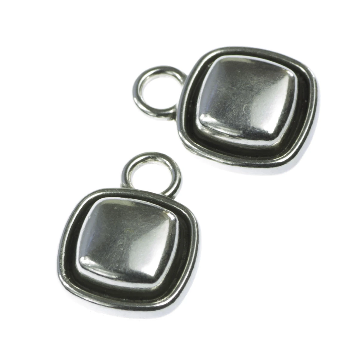 Charm-uri - Charm, zamac placat cu argint, 10x10 mm, gros. 6 mm