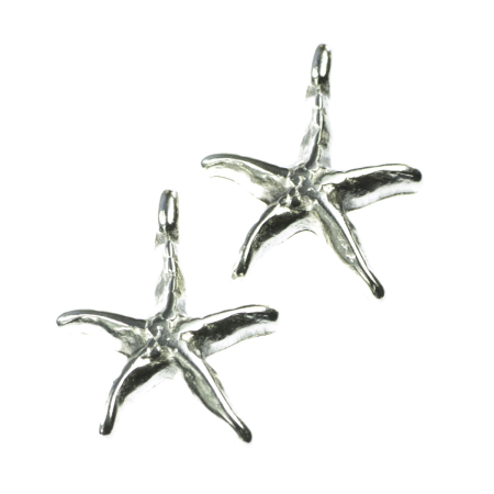 Accesorii metalice - Charm, zamac placat cu argint, 11x12 mm, gros. 3 mm
